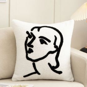 Towel Embroidery Light Luxury Living Room Sofa Pillowcase (Option: C-45x45cm)