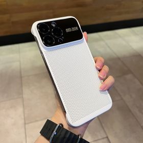 Phone Case Large Window Heat Dissipation Net Frameless (Option: White-IPhone11ProMax)