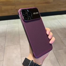 Phone Case Large Window Heat Dissipation Net Frameless (Option: Plum Color-IPhone13pro)