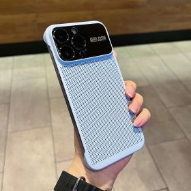 Phone Case Large Window Heat Dissipation Net Frameless (Option: Blue-IPhone11)