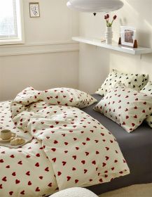 Green Polka Dot All Cotton Pure Cotton Artistic 15 M18 M Bed Four-piece Set (Option: Love Pink-2m three piece suit)