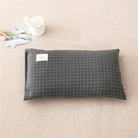 Pillowcase Young Children's Pillow (Option: Small Gray Grid-48cmX74cm Pillowcase One)